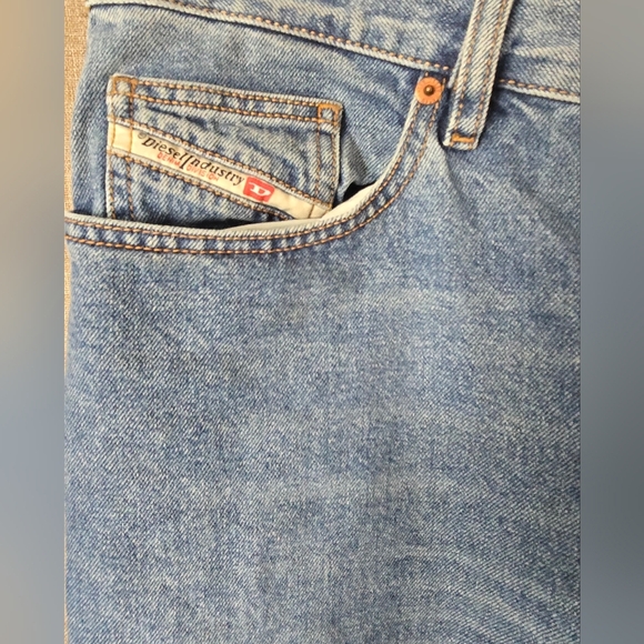 Diesel Industry D-Macs Straight Leg Button Fly Blue Jeans Size 32x30 Italian - Picture 2 of 10